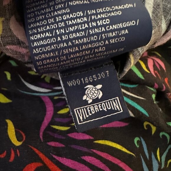 Vilebrequin Moorise Evening Birds Print linen Shirt - Picture 8 of 9